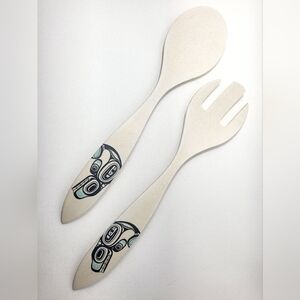 🕳️ Indigenous Art Set - Whale Serving Fork and Spoon